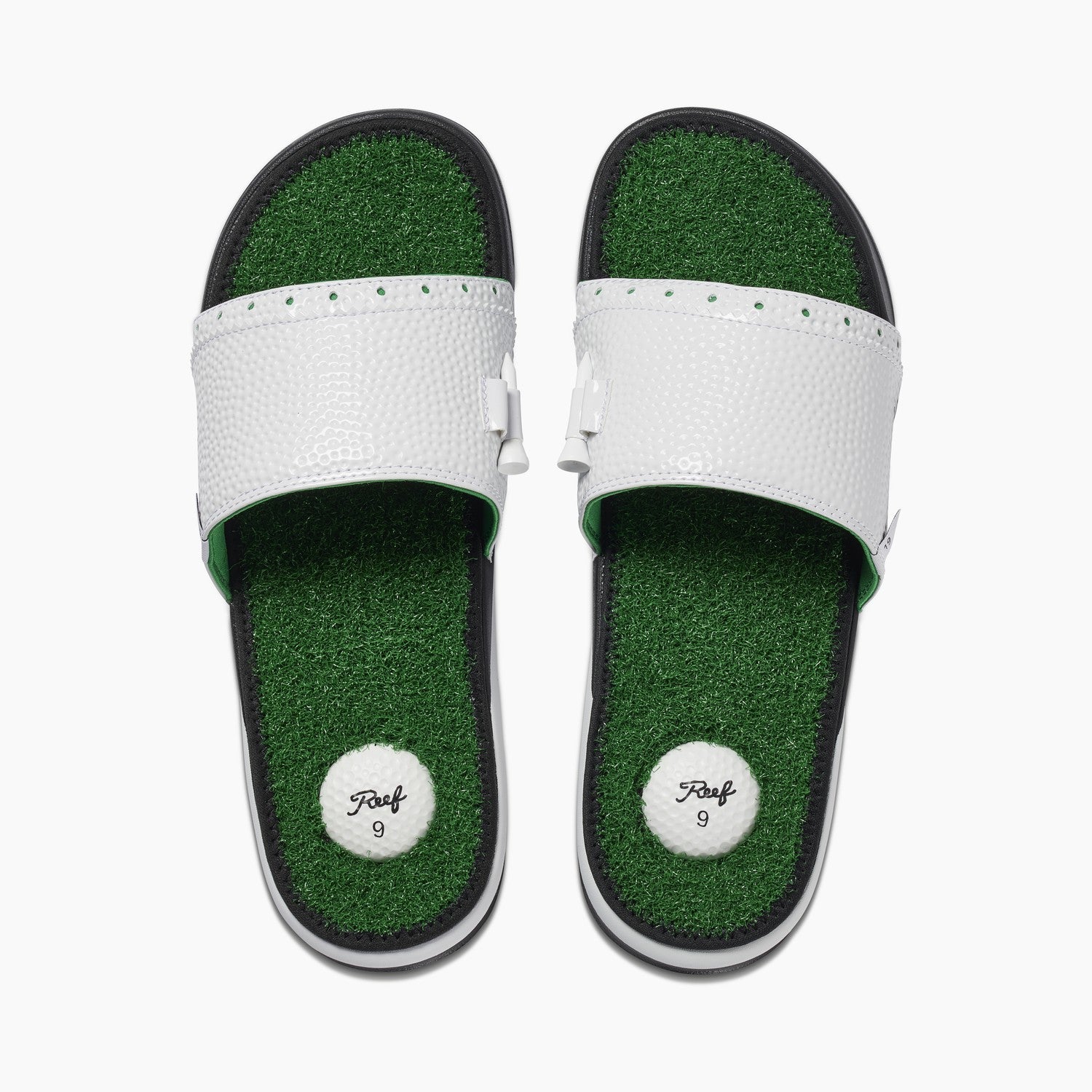 Reef Mulligan II Flip Flops in Green and White Reef Mulligan II Sandals Are Like a Golf Green Under Your Feet main image 3
