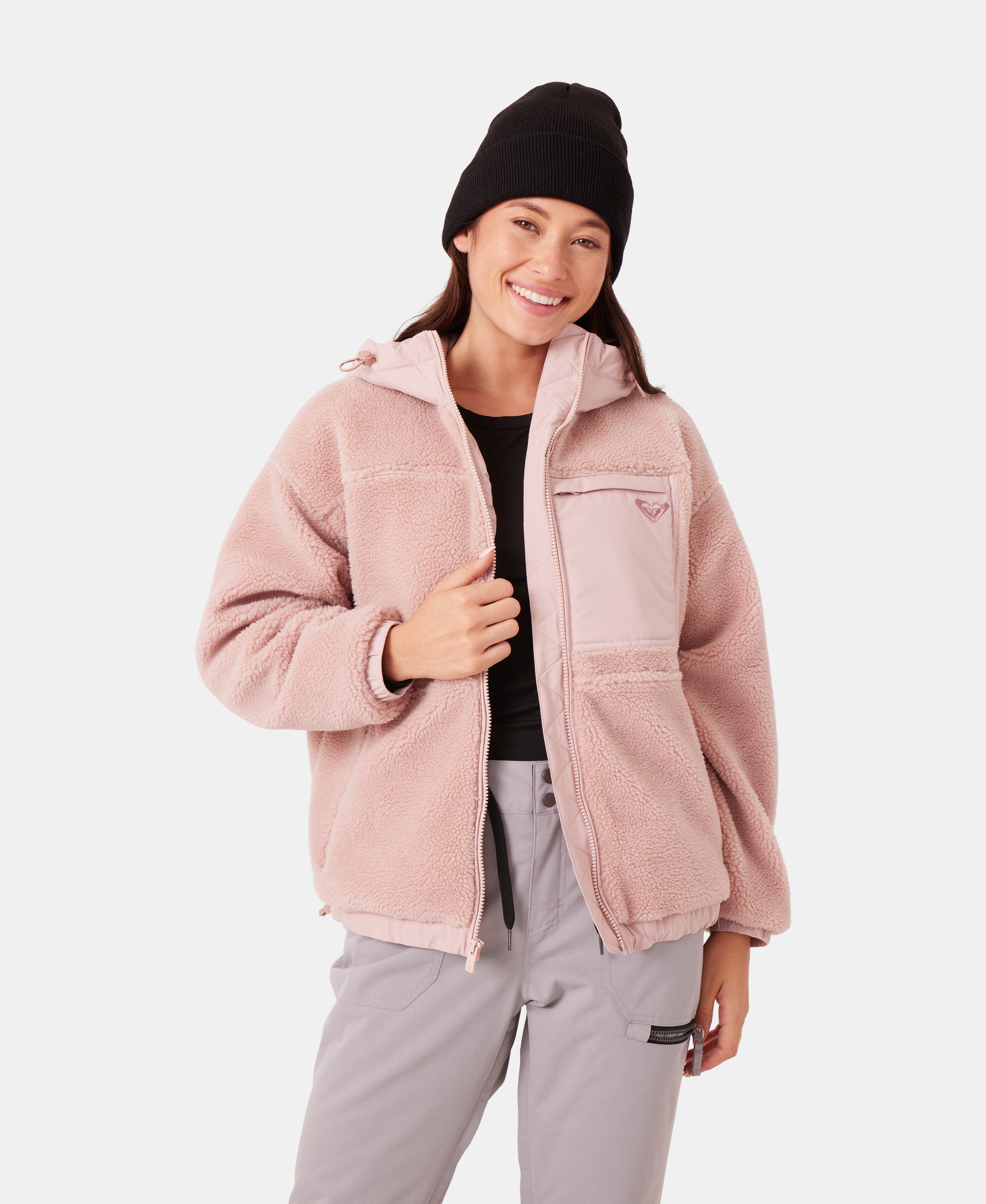 Roxy Everest Hooded Sherpa Jacket - 88 Gear