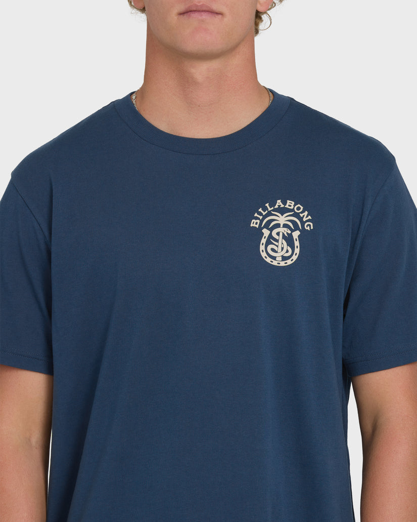 Billabong Forge Premium Short Sleeve Cotton T-Shirt - Dark Denim - 88 Gear