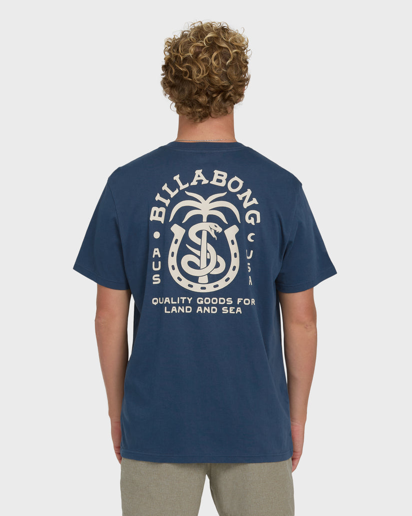 Billabong Forge Premium Short Sleeve Cotton T-Shirt - Dark Denim - 88 Gear