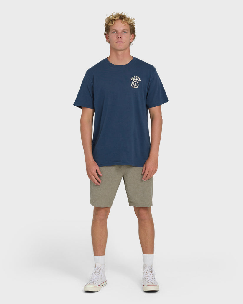 Billabong Forge Premium Short Sleeve Cotton T-Shirt - Dark Denim - 88 Gear