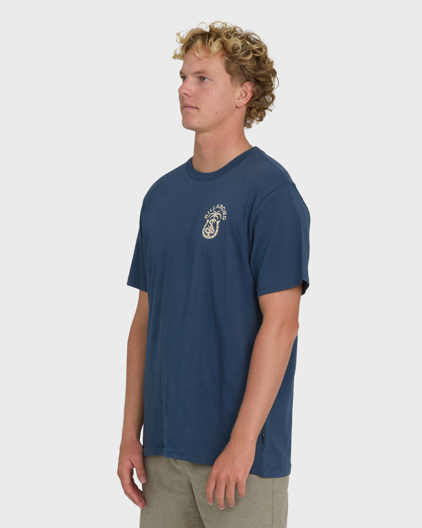 Billabong Forge Premium Short Sleeve Cotton T-Shirt - Dark Denim - 88 Gear