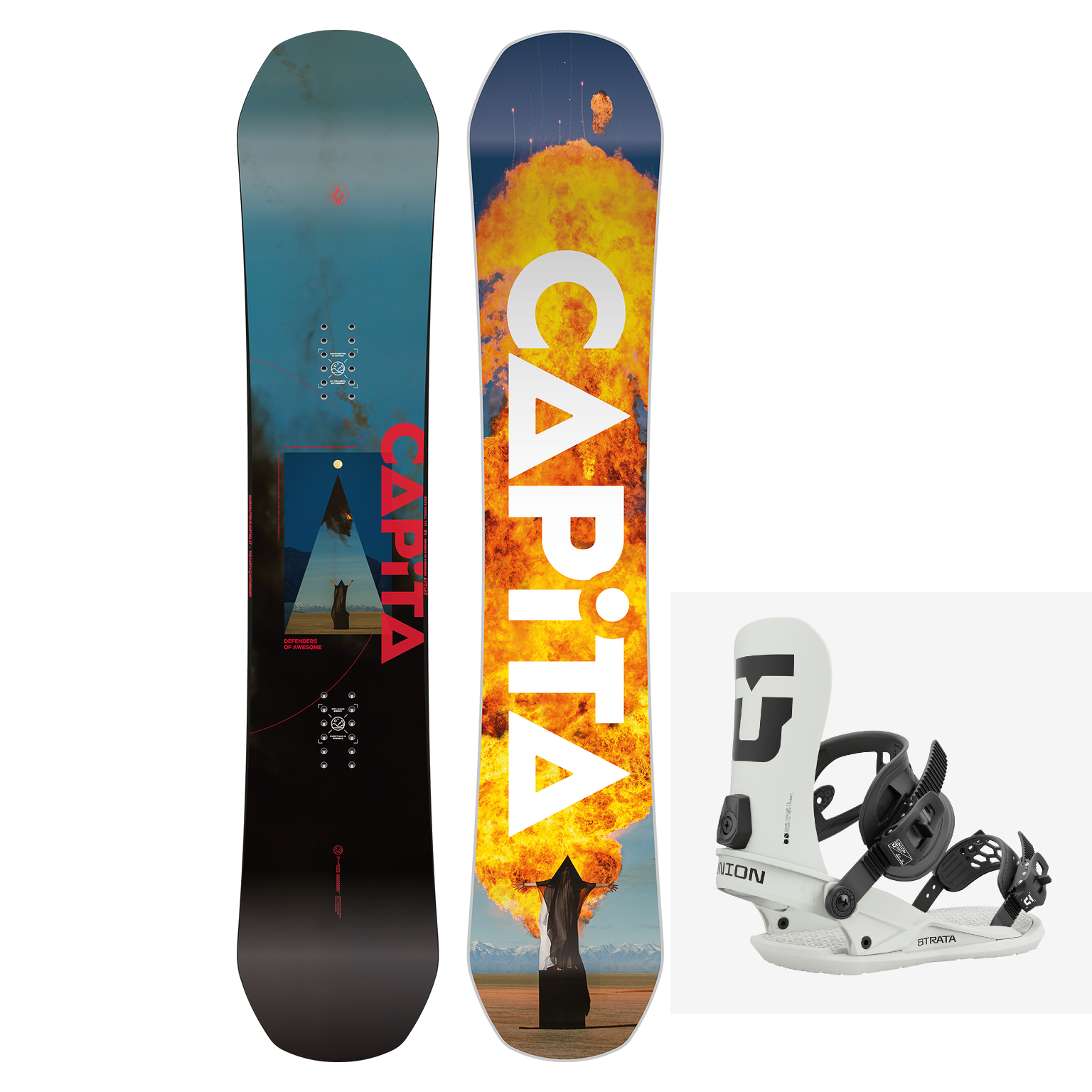 １着でも送料無料 Capita Gear 88 Package– Binding Strata Union & Snowboard D.O.A. Snow Board