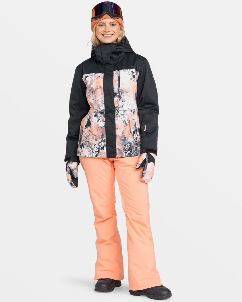 Roxy Jetty Block Snow Jacket - Peach Pink Dreamy Picture - 88 Gear