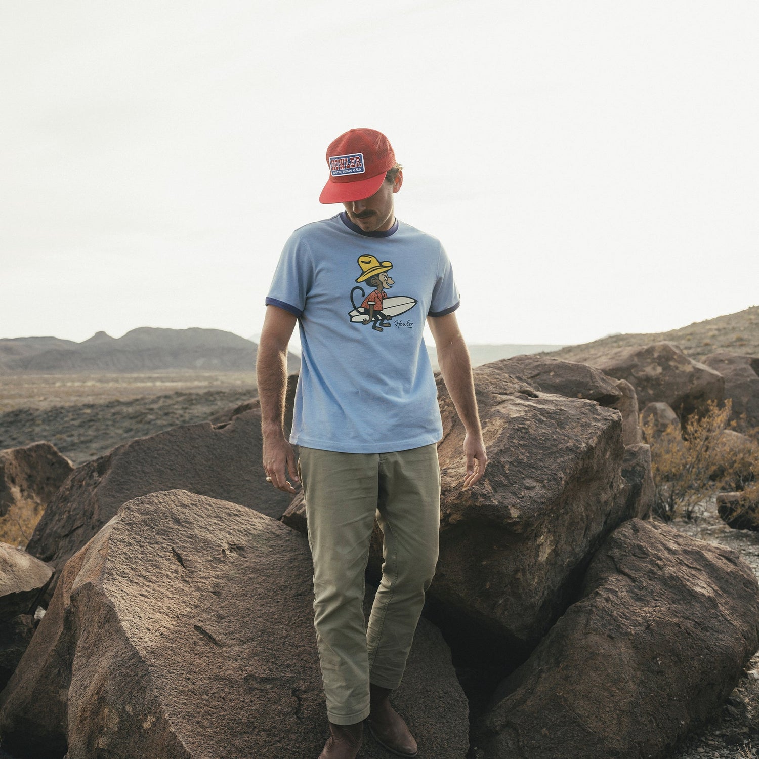 Howler Brothers El Monito Surfs Ringer T - 88 Gear