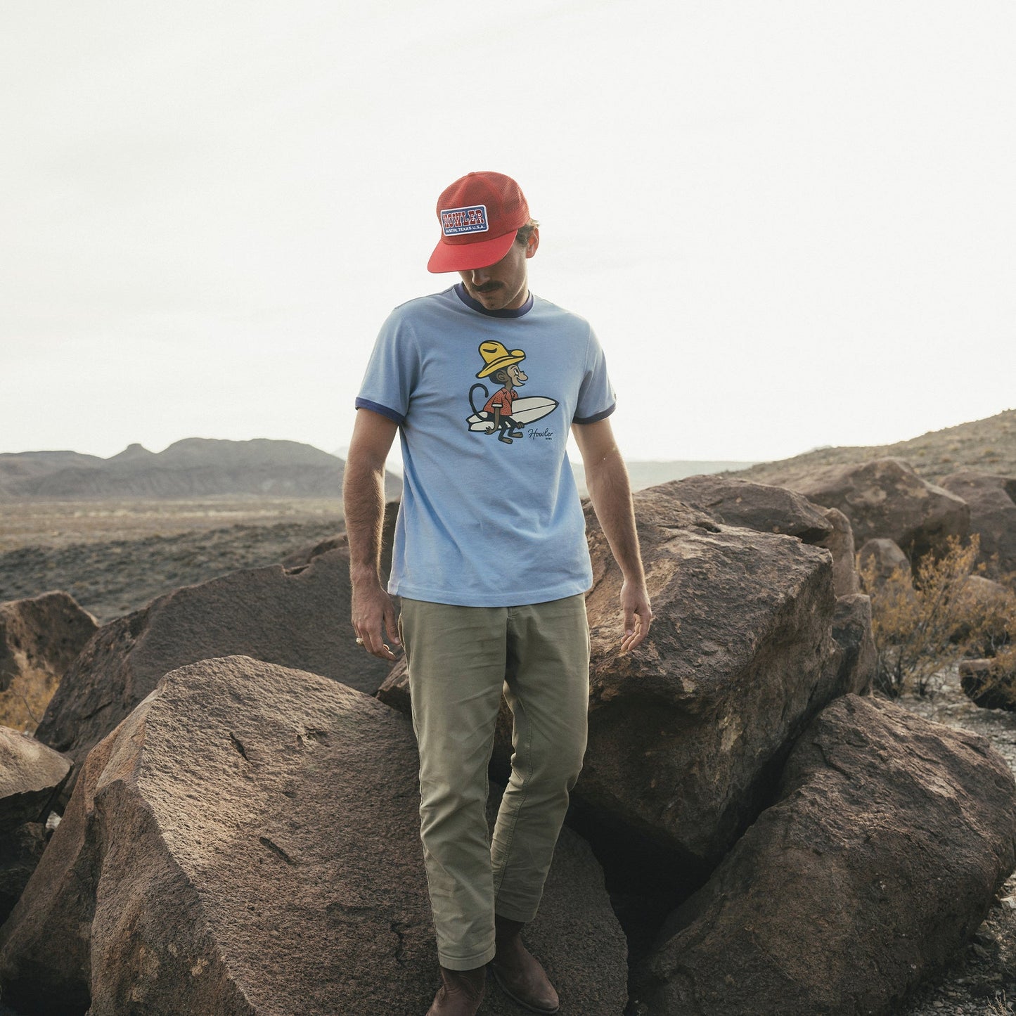 Howler Brothers El Monito Surfs Ringer T - 88 Gear