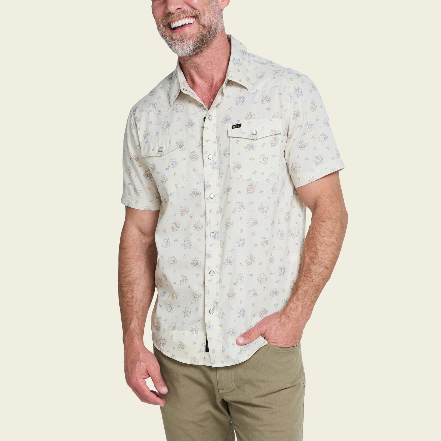 Howler Brothers H Bar B Snapshirt - Bouquets : Beige