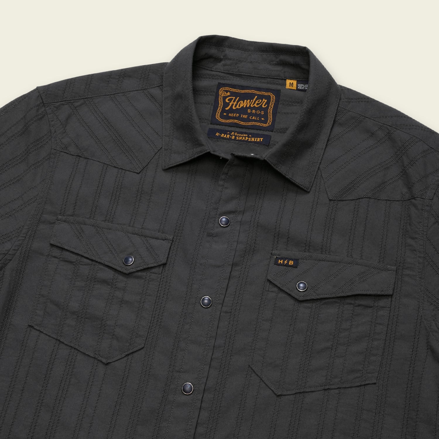Howler Brothers H Bar B Snapshirt - Eyelet Stripe : Antique Black