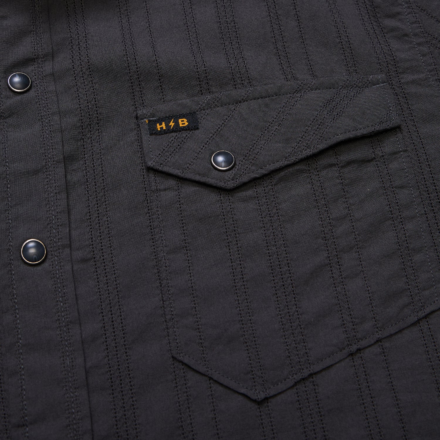 Howler Brothers H Bar B Snapshirt - Eyelet Stripe : Antique Black