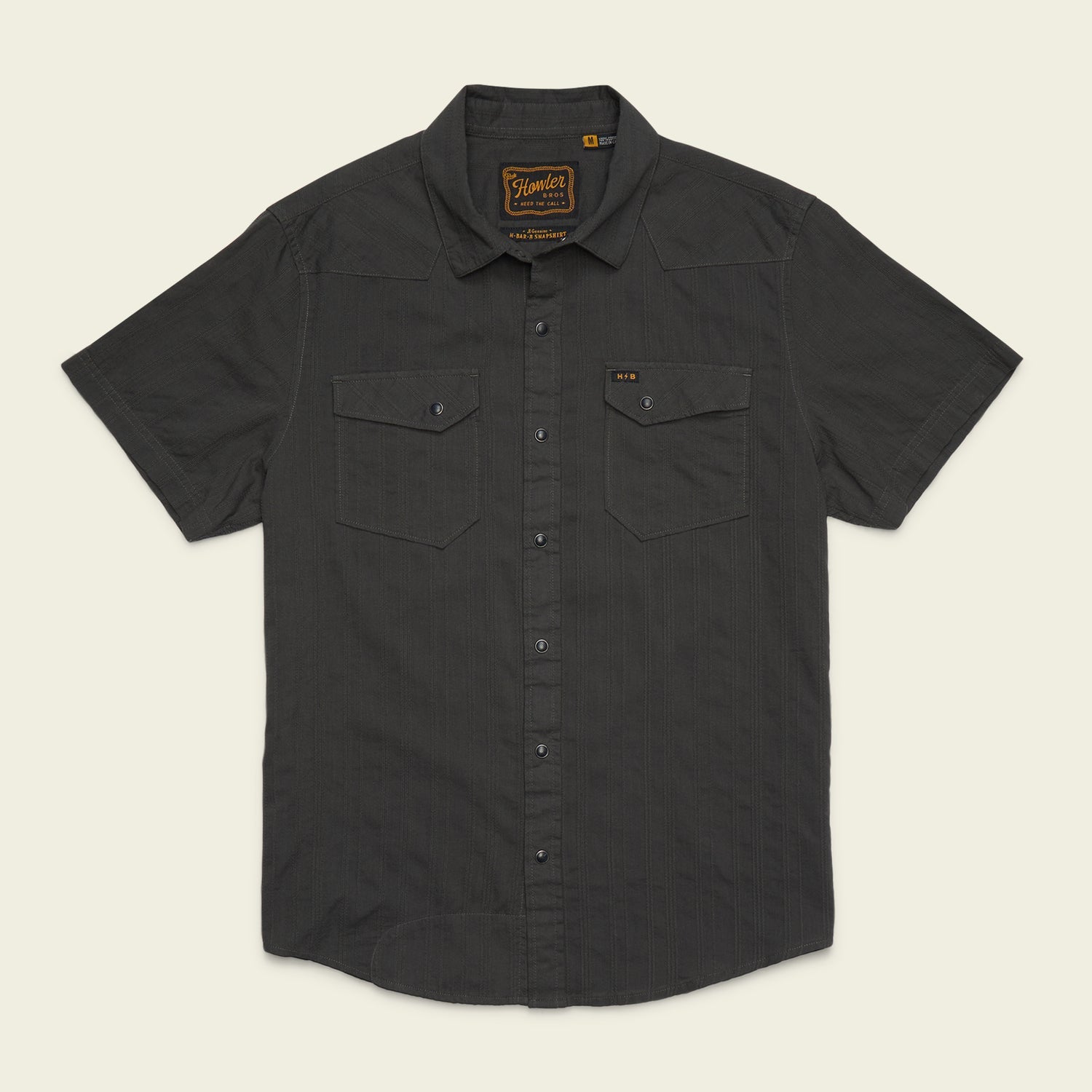 Howler Brothers H Bar B Snapshirt - Eyelet Stripe : Antique Black