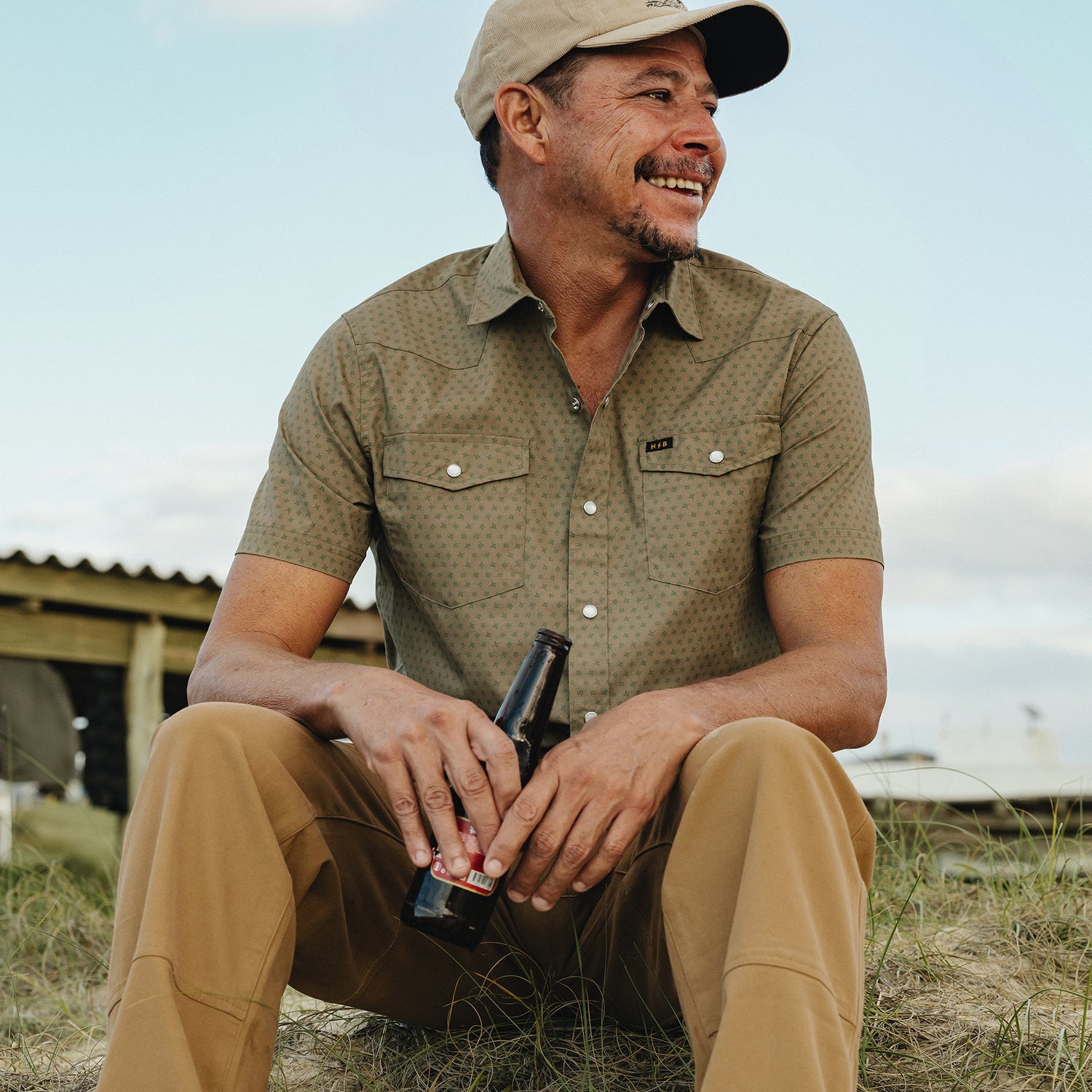 Howler Brothers H Bar B Snapshirt - Lockhart Floral : Olive