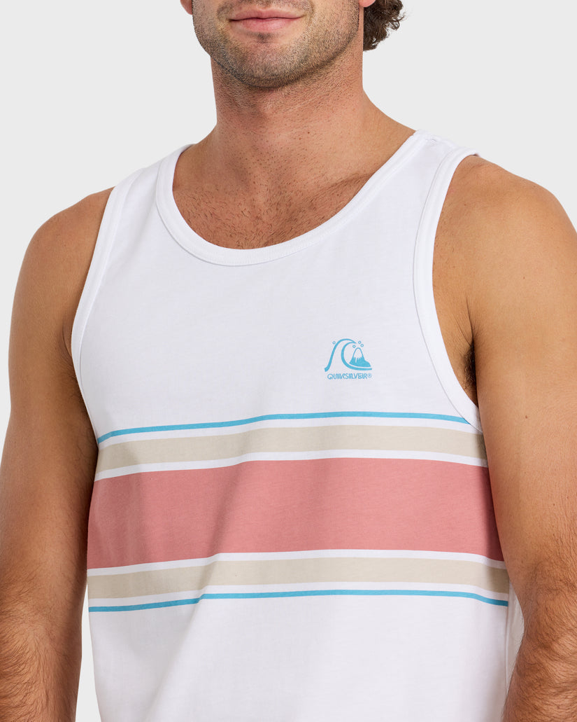Quiklsilver Floater Stripe Tank - White - 88 Gear