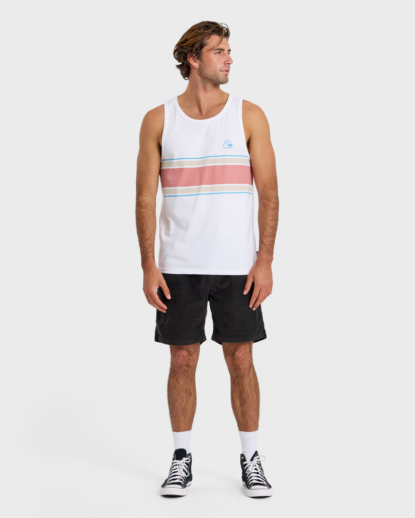 Quiklsilver Floater Stripe Tank - White - 88 Gear