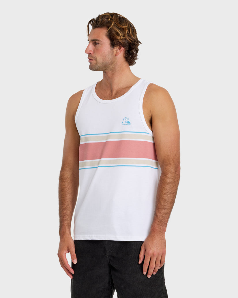 Quiklsilver Floater Stripe Tank - White - 88 Gear