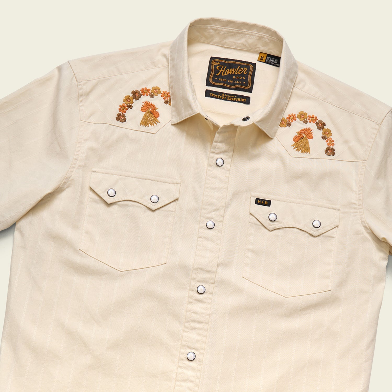 Howler Brothers Crosscut Deluxe Shortsleeve Shirt - Fowl Play : Off White Dobby - 88 Gear