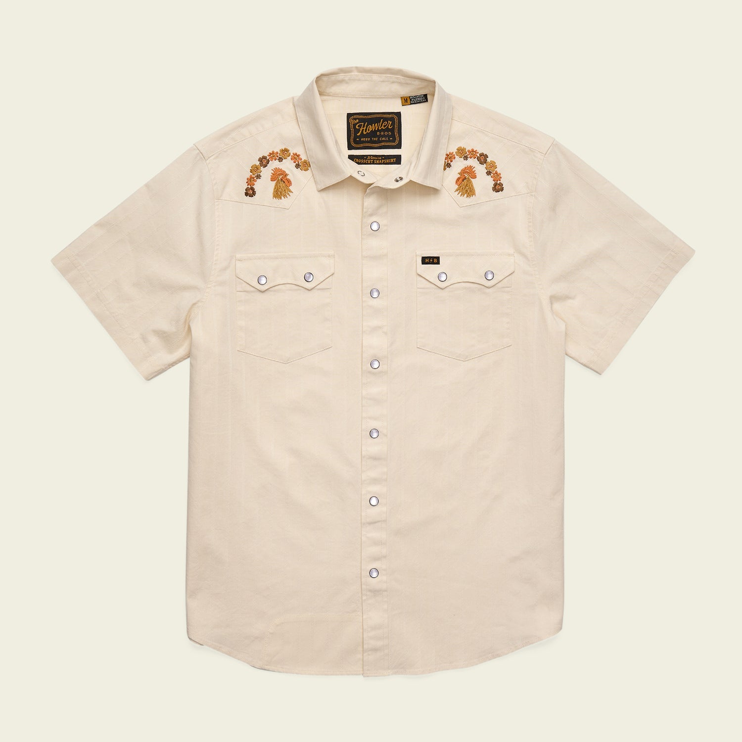 Howler Brothers Crosscut Deluxe Shortsleeve Shirt - Fowl Play : Off White Dobby - 88 Gear