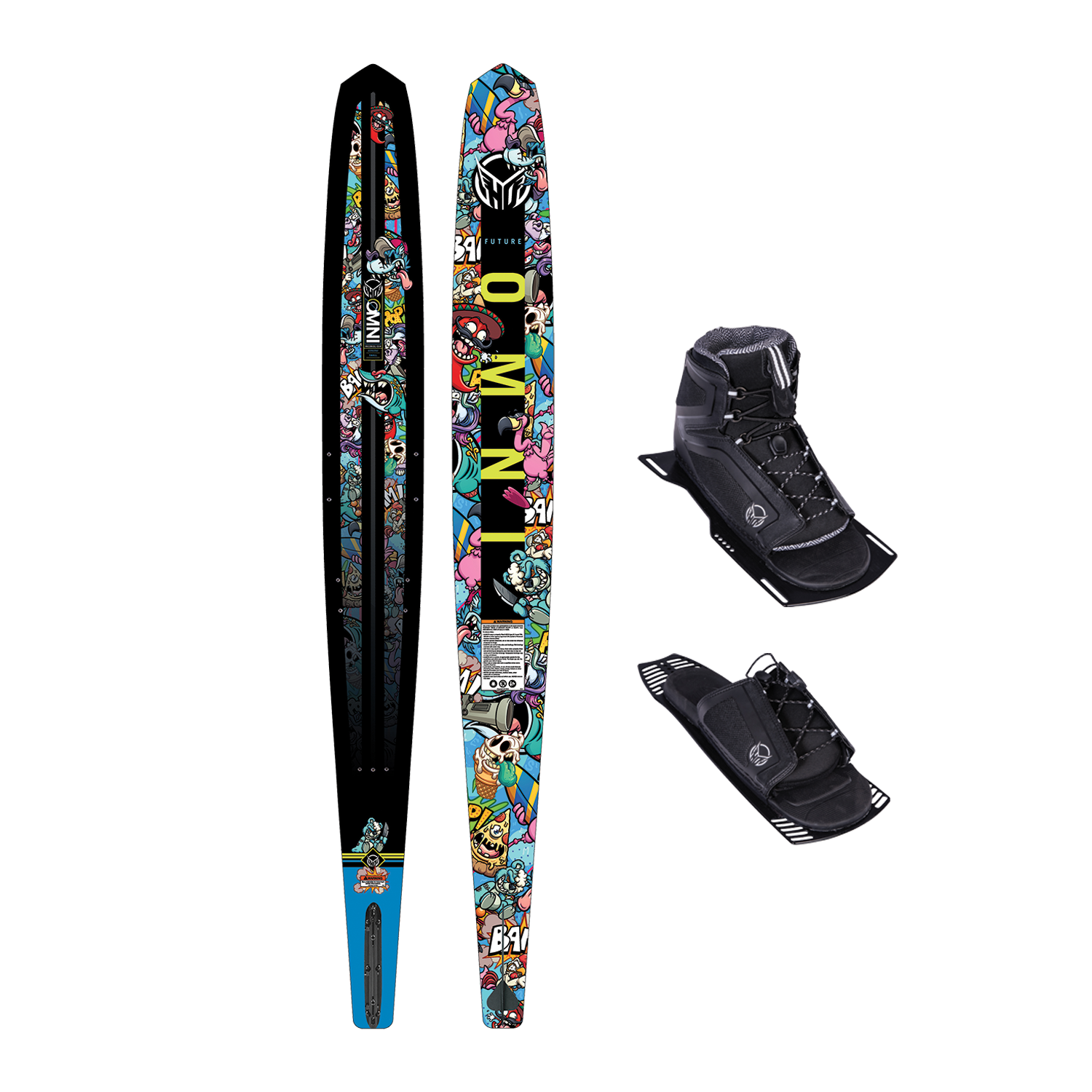 HO Future Omni Wacky Toons Slalom Water Ski - 88 Gear