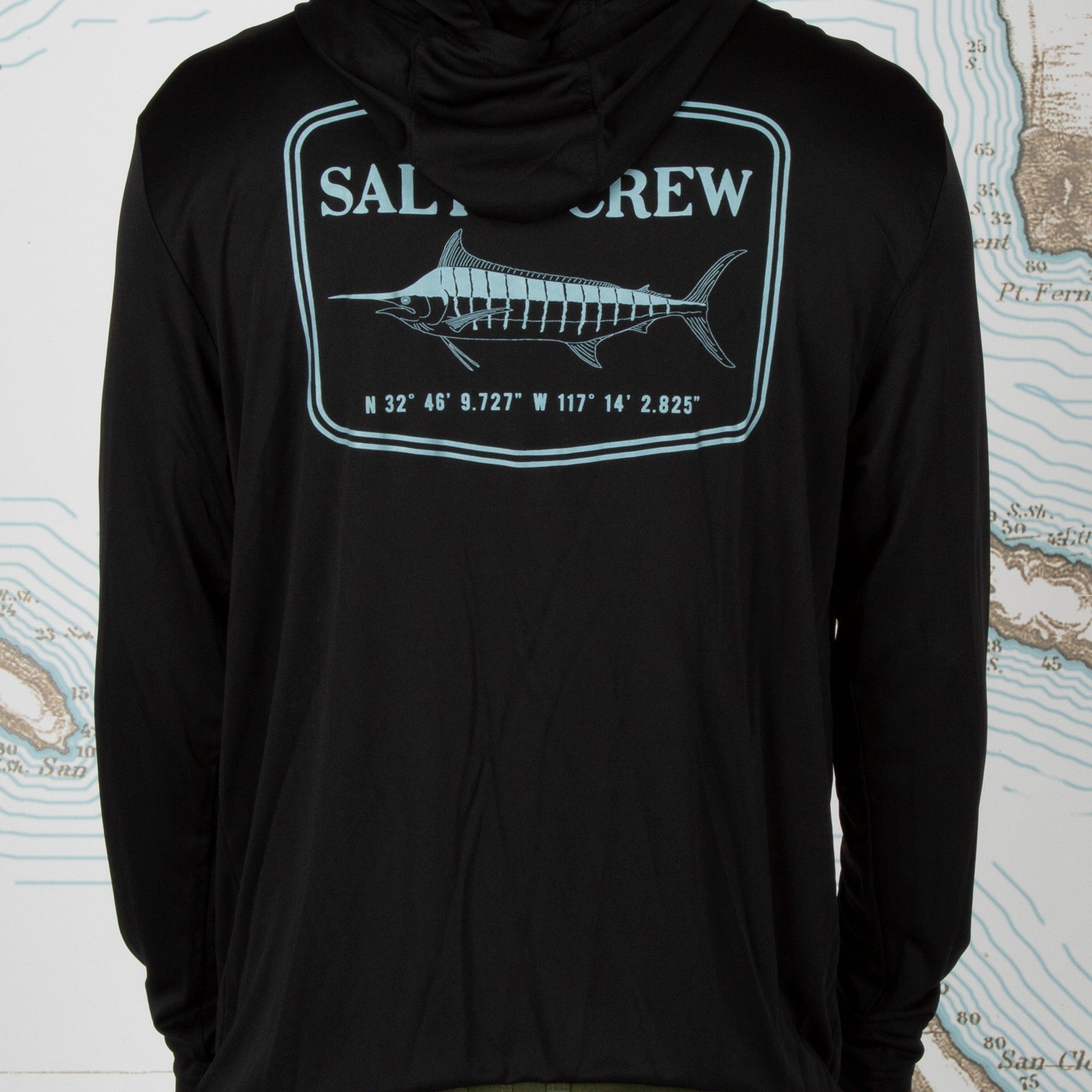 Salty Crew Stealth Black Hood Sunshirt