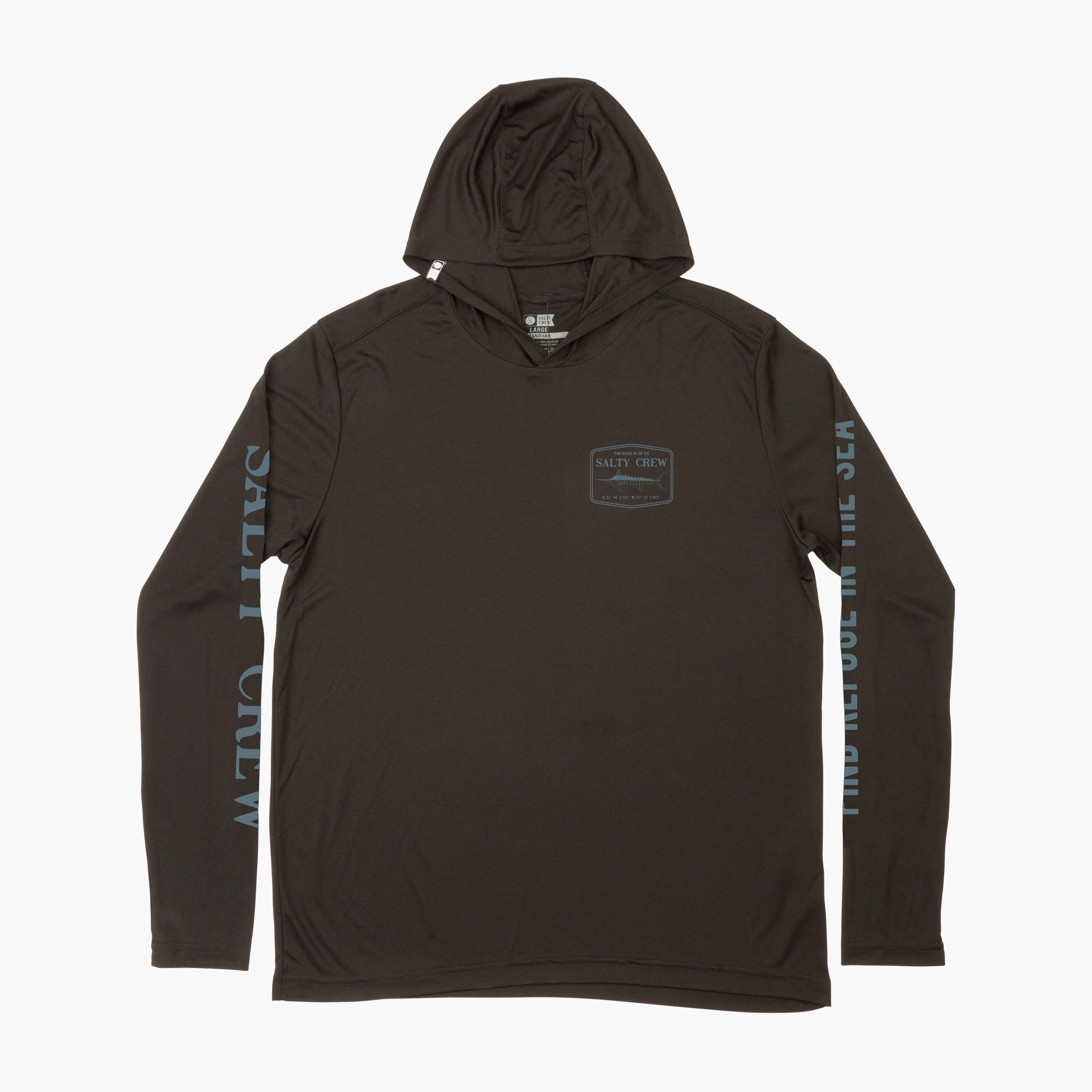 Salty Crew Stealth Black Hood Sunshirt