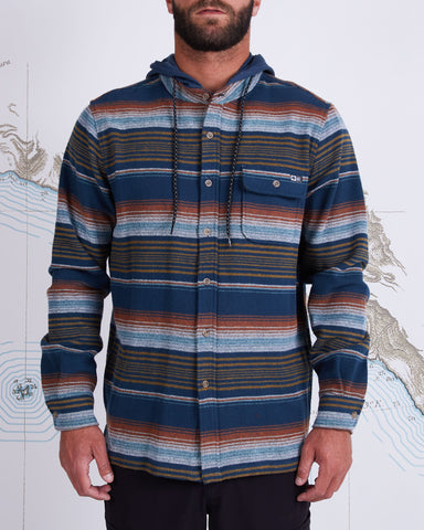Salty Crew Mainland Hooded Flannel Top
