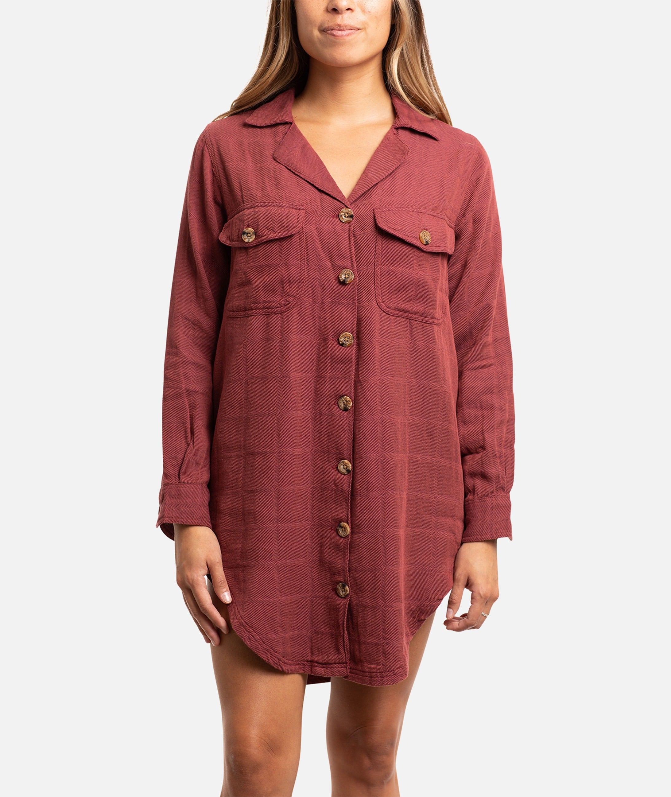 Jetty Bonita Women's Flannel Dress - Red / L Jetty Bonita Women's Flannel Dress - Red / L