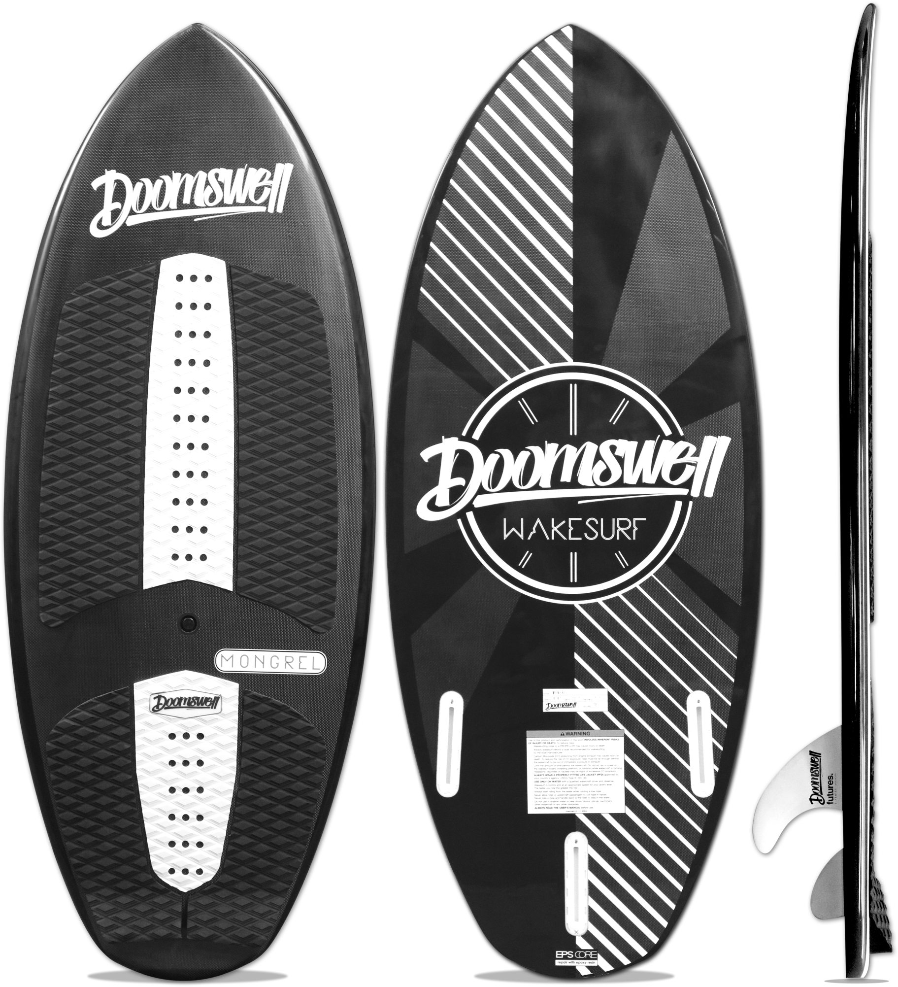 Doomswell Mongrel Skim Carbon Wakesurf Board 2020 - 88 Gear