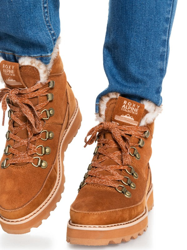 boots snowboard femme roxy Roxy Sadie Lace-Up Boots Chestnut Brown / 9