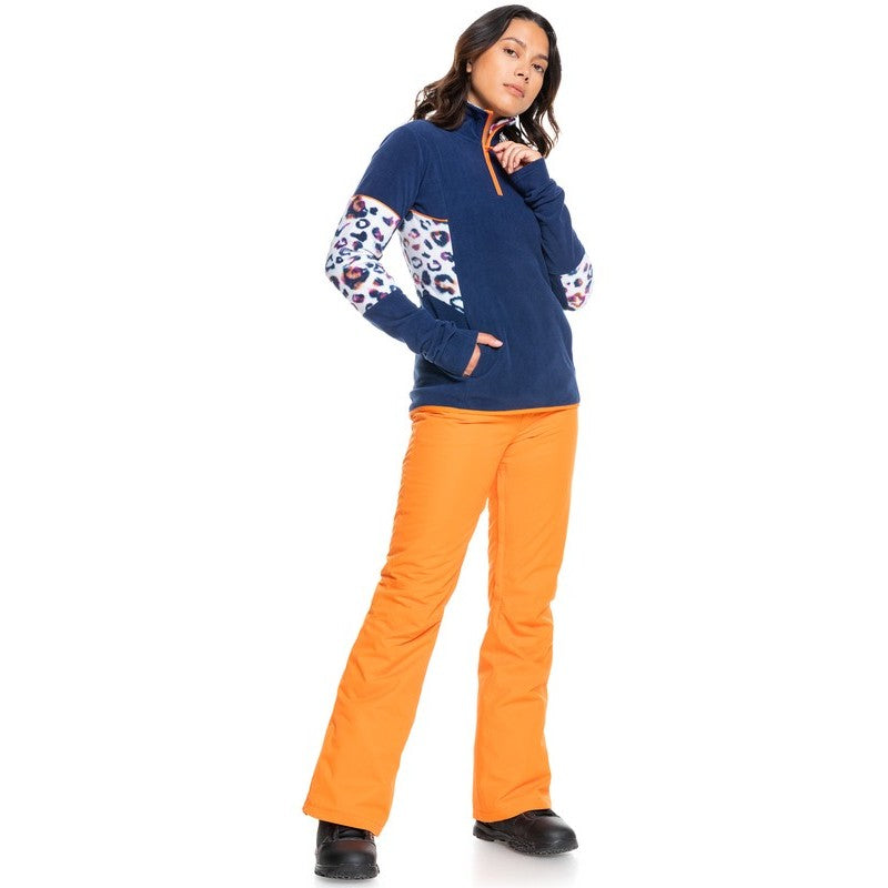 Roxy Women's Sayna WarmFlight Half-Zip Fleece - Recycled Polyester, Lightweight With Hand Pockets, Outdoor & Casual Wear